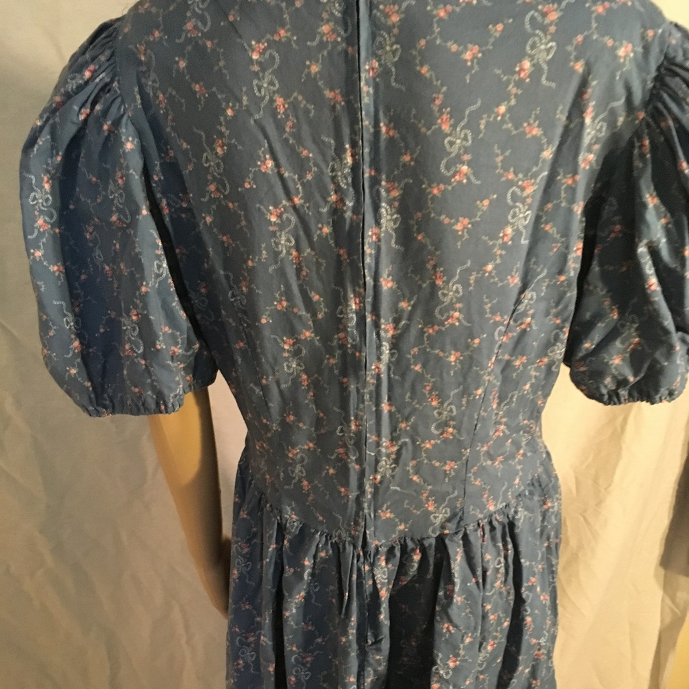 Vintage multicolor blue hand sewn dress size 12 - Picture 4 of 5